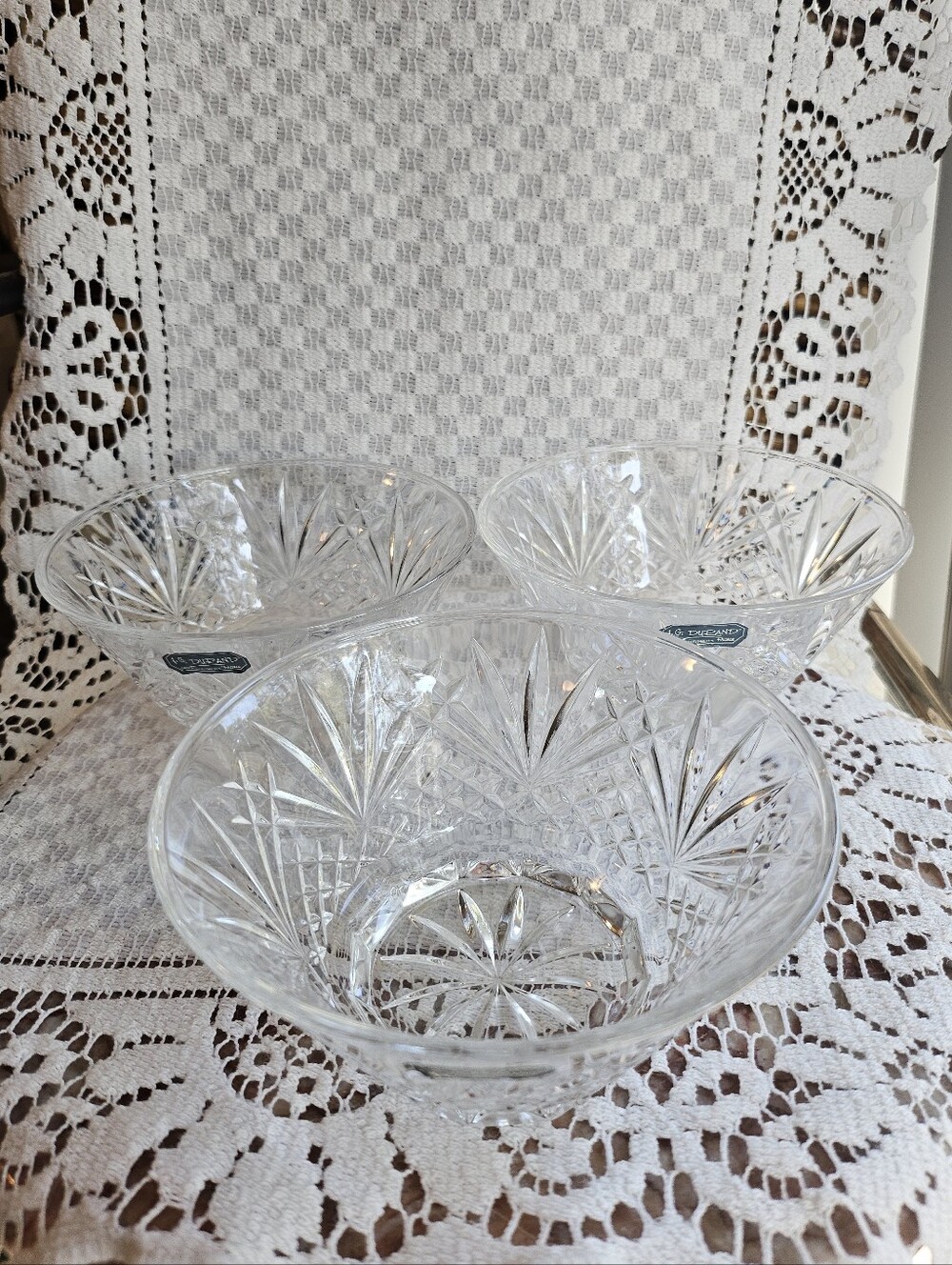 Vintage J.G. Durand Crystal Bowl Set